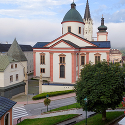 Blick auf die Basilika von unserer Unterkunft – Marienheim